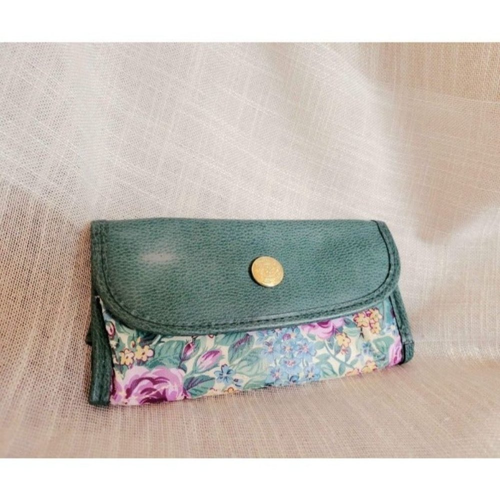 Vintage 1995 Teal + Floral Avon Wallet
